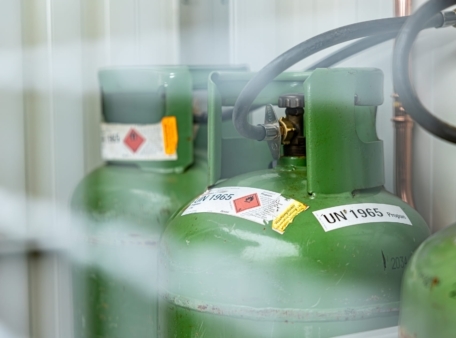 gasflessen achter draad